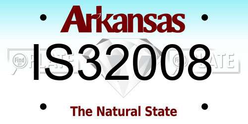 IS32008 Arkansas License Plate