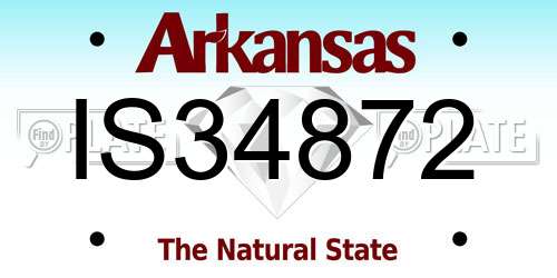 IS34872 Arkansas License Plate