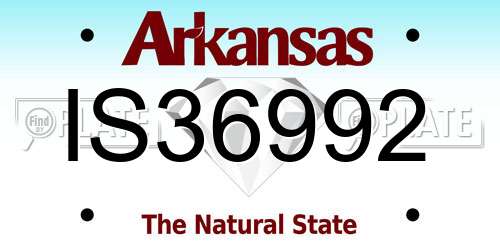 IS36992 Arkansas License Plate