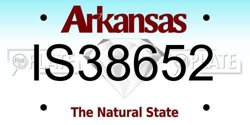IS38652 Arkansas License Plate