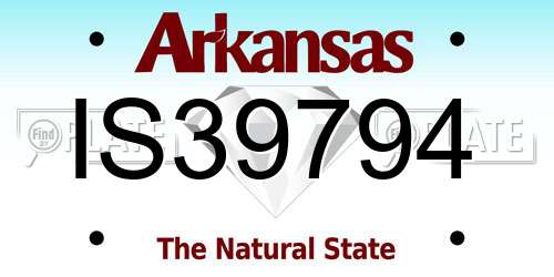 IS39794 Arkansas License Plate