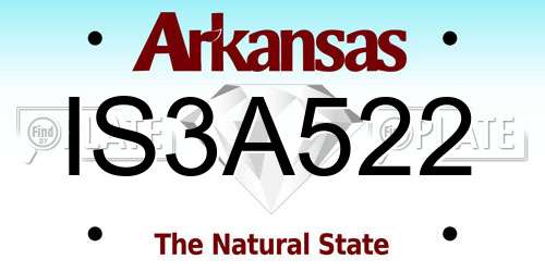 IS3A522 Arkansas License Plate