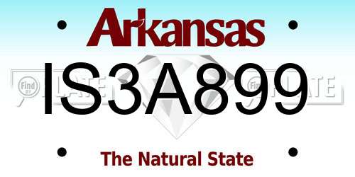 IS3A899 Arkansas License Plate