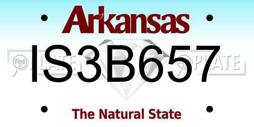 IS3B657 Arkansas License Plate