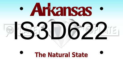 IS3D622 Arkansas License Plate