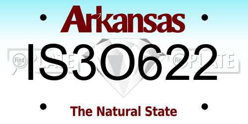 IS3O622 Arkansas License Plate