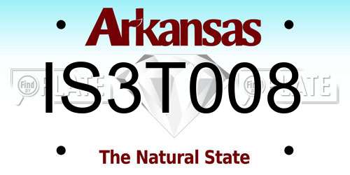 IS3T008 Arkansas License Plate