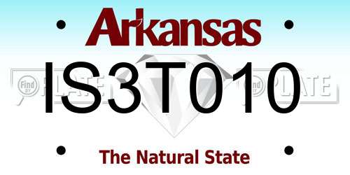 IS3T010 Arkansas License Plate