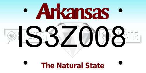 IS3Z008 Arkansas License Plate