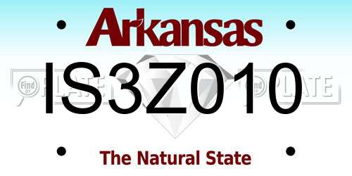 IS3Z010 Arkansas License Plate
