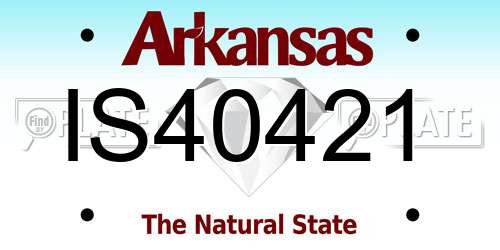 IS40421 Arkansas License Plate