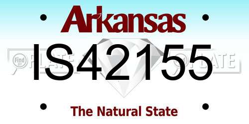 IS42155 Arkansas License Plate