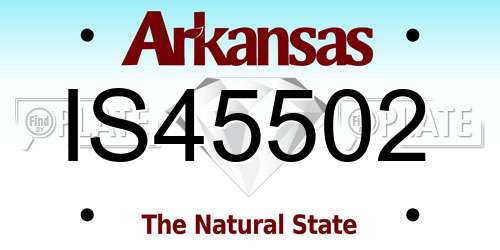 IS45502 Arkansas License Plate