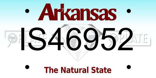 IS46952 Arkansas License Plate