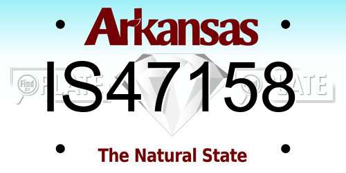 IS47158 Arkansas License Plate