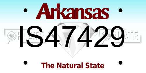 IS47429 Arkansas License Plate