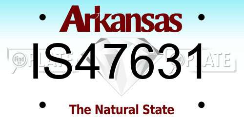 IS47631 Arkansas License Plate