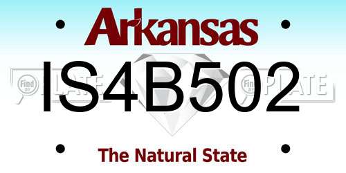 IS4B502 Arkansas License Plate
