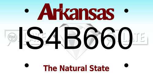 IS4B660 Arkansas License Plate