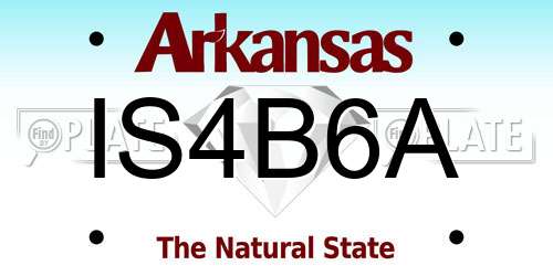 IS4B6A Arkansas License Plate