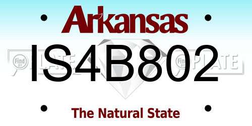 IS4B802 Arkansas License Plate
