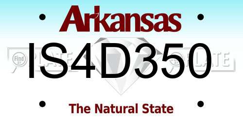 IS4D350 Arkansas License Plate