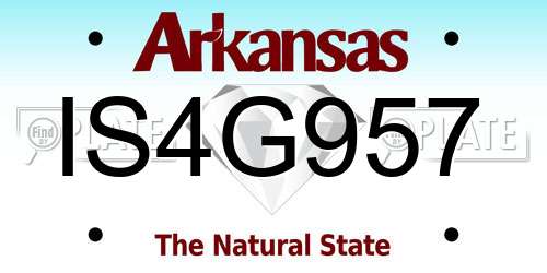 IS4G957 Arkansas License Plate