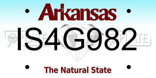 IS4G982 Arkansas License Plate