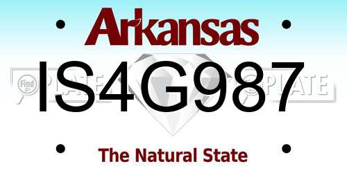 IS4G987 Arkansas License Plate