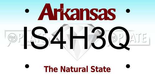 IS4H3Q Arkansas License Plate