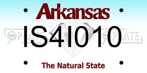 IS4I010 Arkansas License Plate