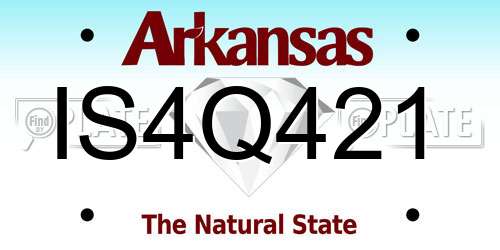 IS4Q421 Arkansas License Plate