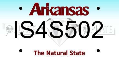 IS4S502 Arkansas License Plate