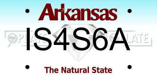 IS4S6A Arkansas License Plate