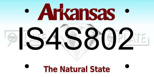 IS4S802 Arkansas License Plate
