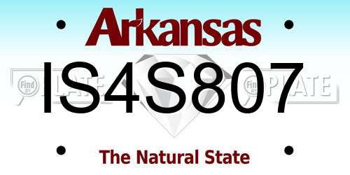 IS4S807 Arkansas License Plate