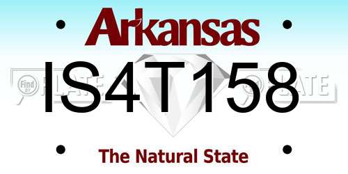 IS4T158 Arkansas License Plate