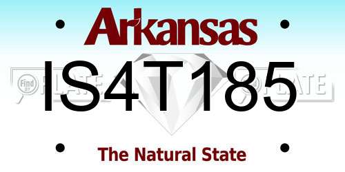 IS4T185 Arkansas License Plate
