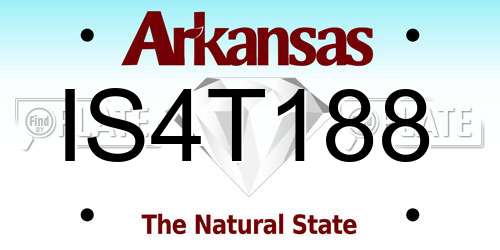 IS4T188 Arkansas License Plate