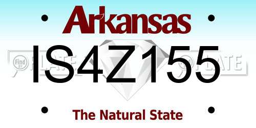IS4Z155 Arkansas License Plate