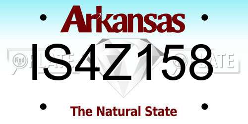 IS4Z158 Arkansas License Plate