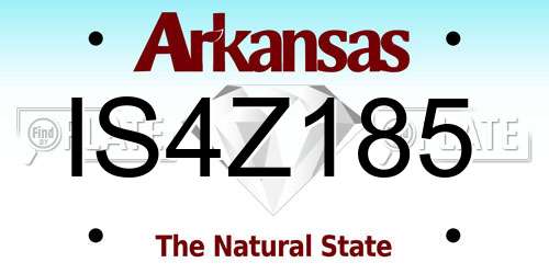 IS4Z185 Arkansas License Plate