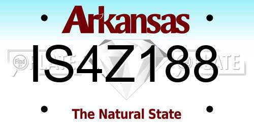 IS4Z188 Arkansas License Plate