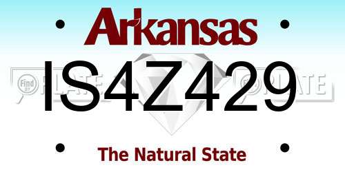 IS4Z429 Arkansas License Plate