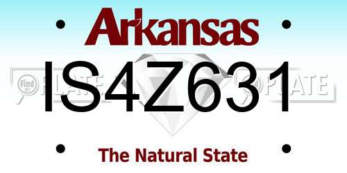 IS4Z631 Arkansas License Plate
