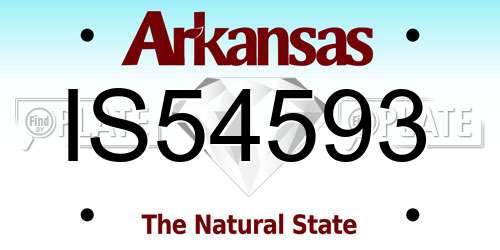 IS54593 Arkansas License Plate