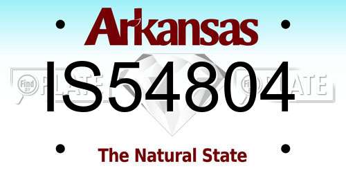 IS54804 Arkansas License Plate