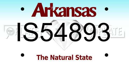 IS54893 Arkansas License Plate