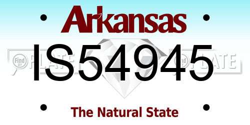 IS54945 Arkansas License Plate