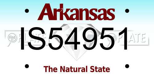 IS54951 Arkansas License Plate